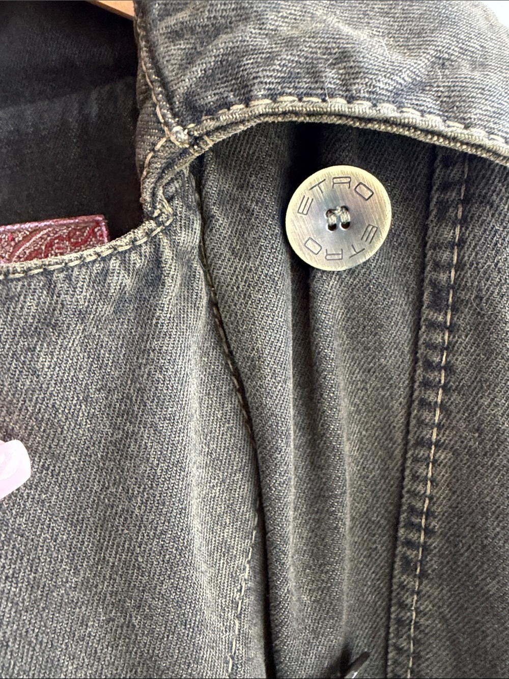 Etro Jeans Olive Paisley Lined Jacket with Branded Buttons size IT 42 S-M - Picture 7 of 10